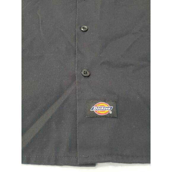 Dickies Mens Button Up Shirt Black Size XL Polyester Blend Short Sleeve Pockets - Picture 11 of 12